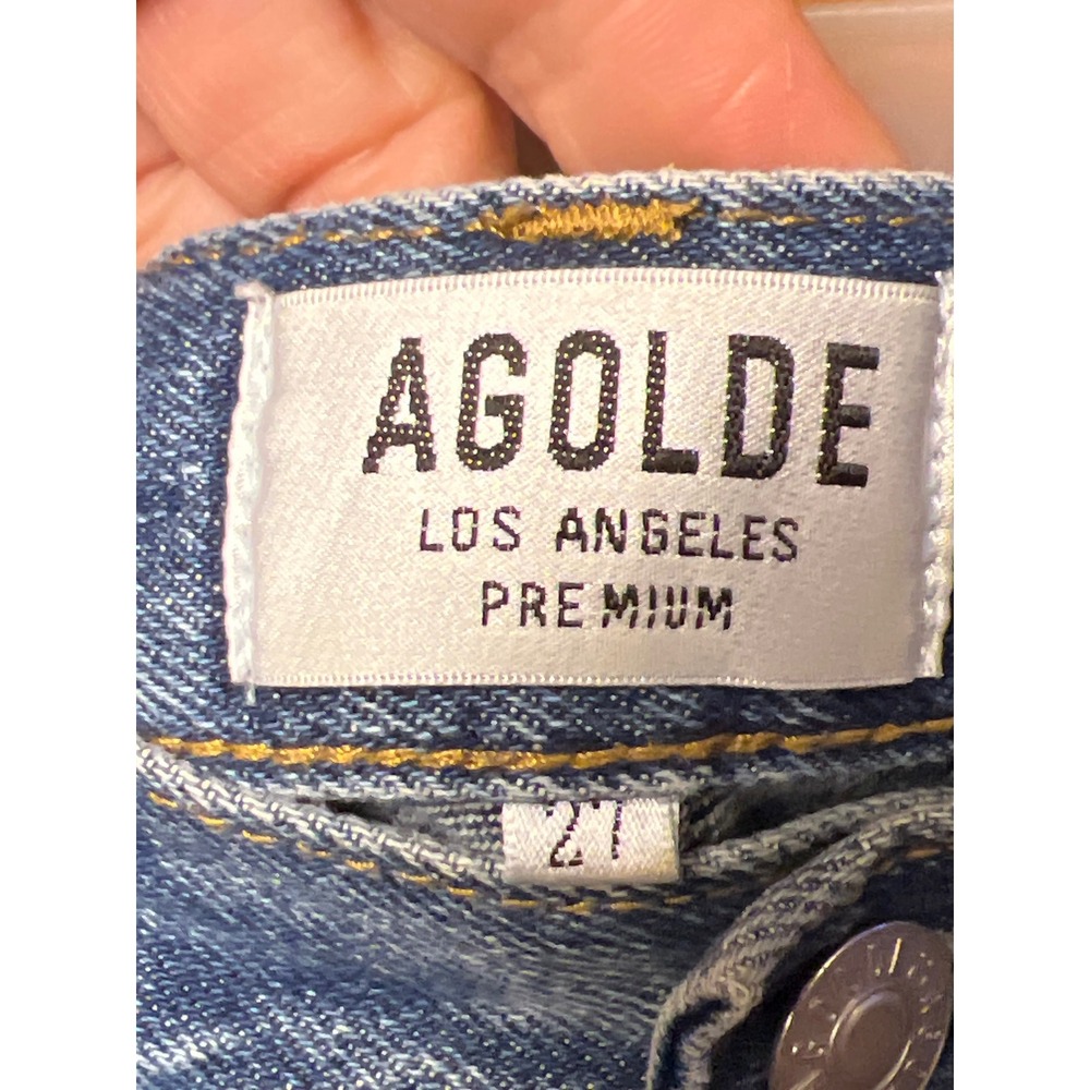 AGOLDE Riley Womens Los Angeles Premium Denim Jeans Distressed Cutoff Raw Hem 27 - Picture 5 of 10